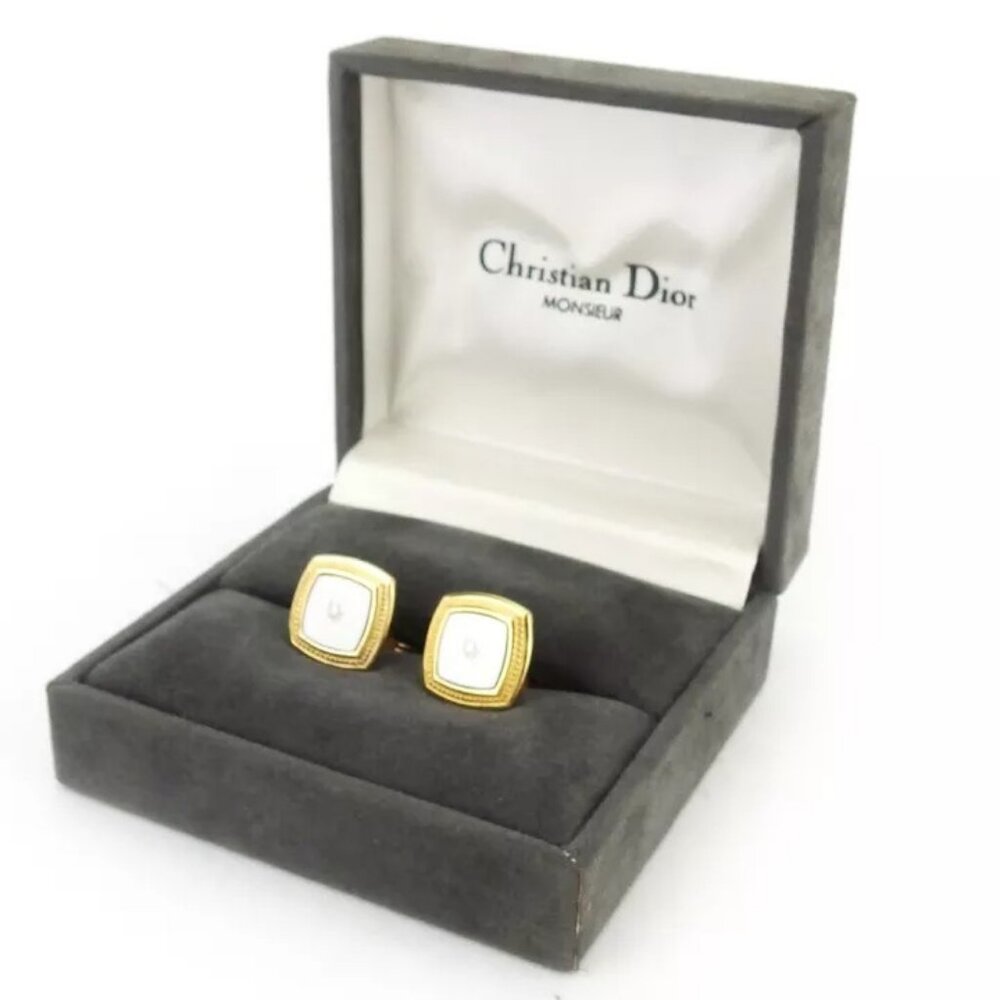 Dior cuff logo Gold & Silver hardware Authentic used T18579